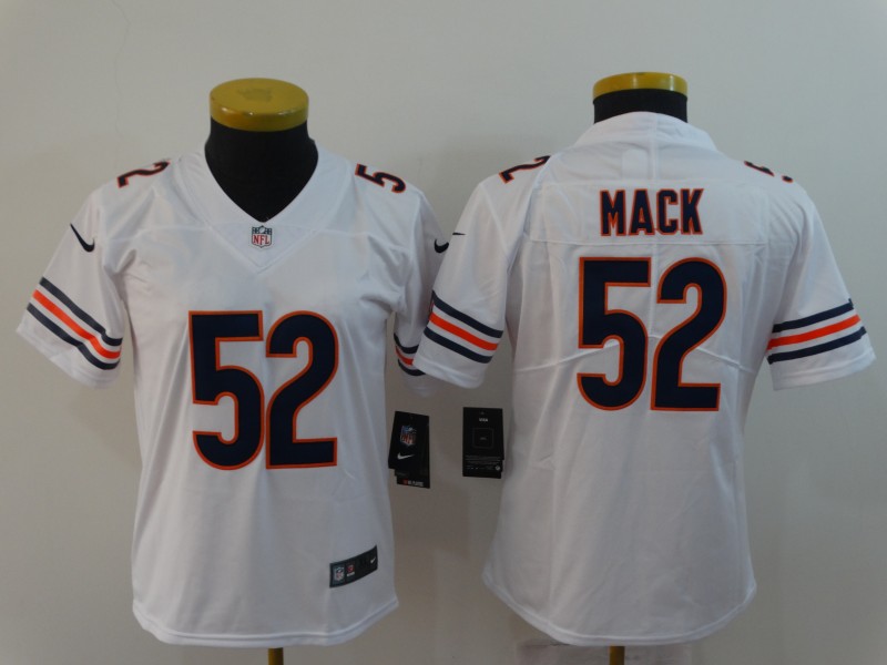 Women's Chicago Bears #52 Khalil White Vapor Untouchable Limited Stitched NFL Jersey